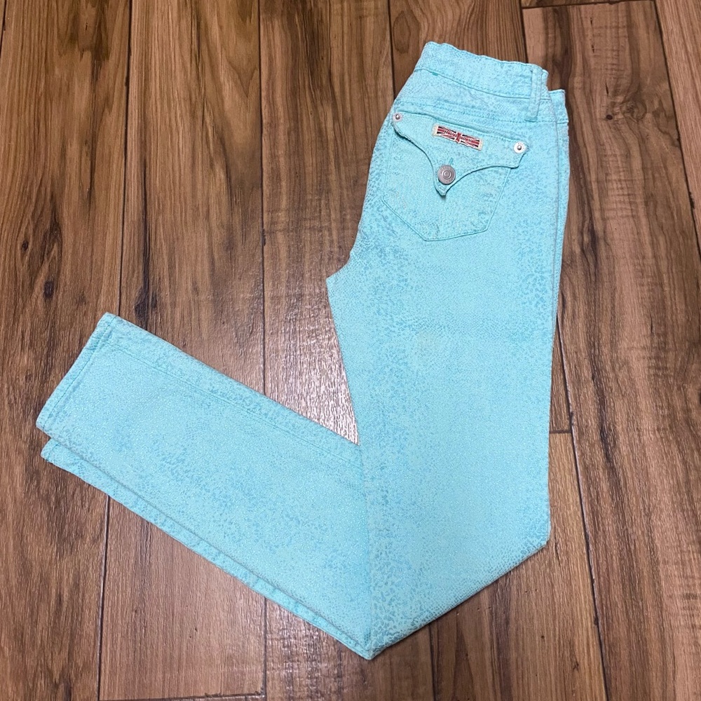 Hudson Girls Metallic Print Flap Pocket Jeans